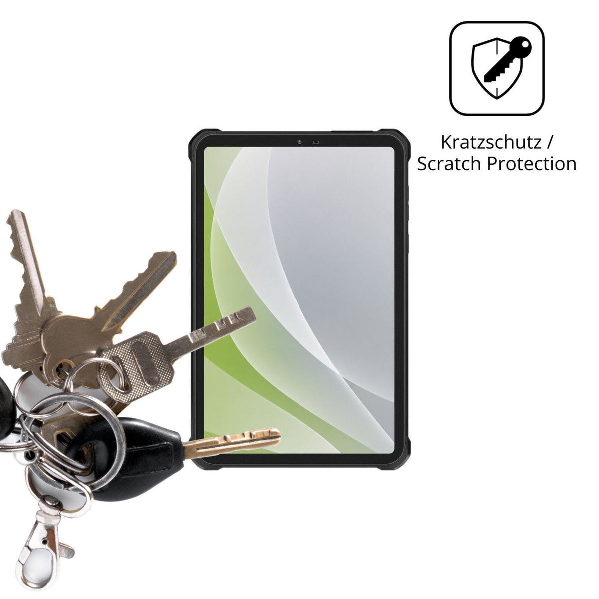 Schutz gegen Kratzer auf dem Oukitel RT11 5G Glas durch Schlüssel oder Ähnliches