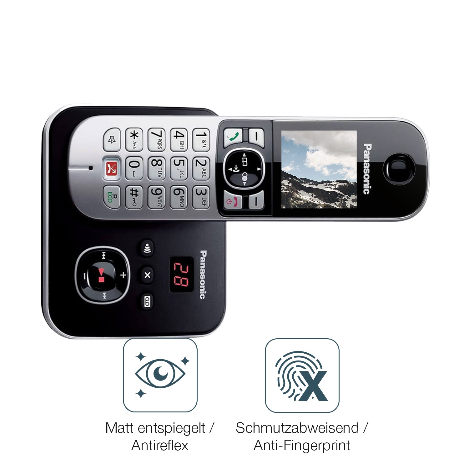 9H Hartbeschichtete, flexible Folie passend zugeschnitten für Panasonic KX-TG6861