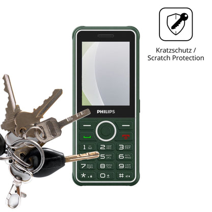 Schutz gegen Kratzer auf dem Philips Xenium E2301 Glas durch Schlüssel oder Ähnliches