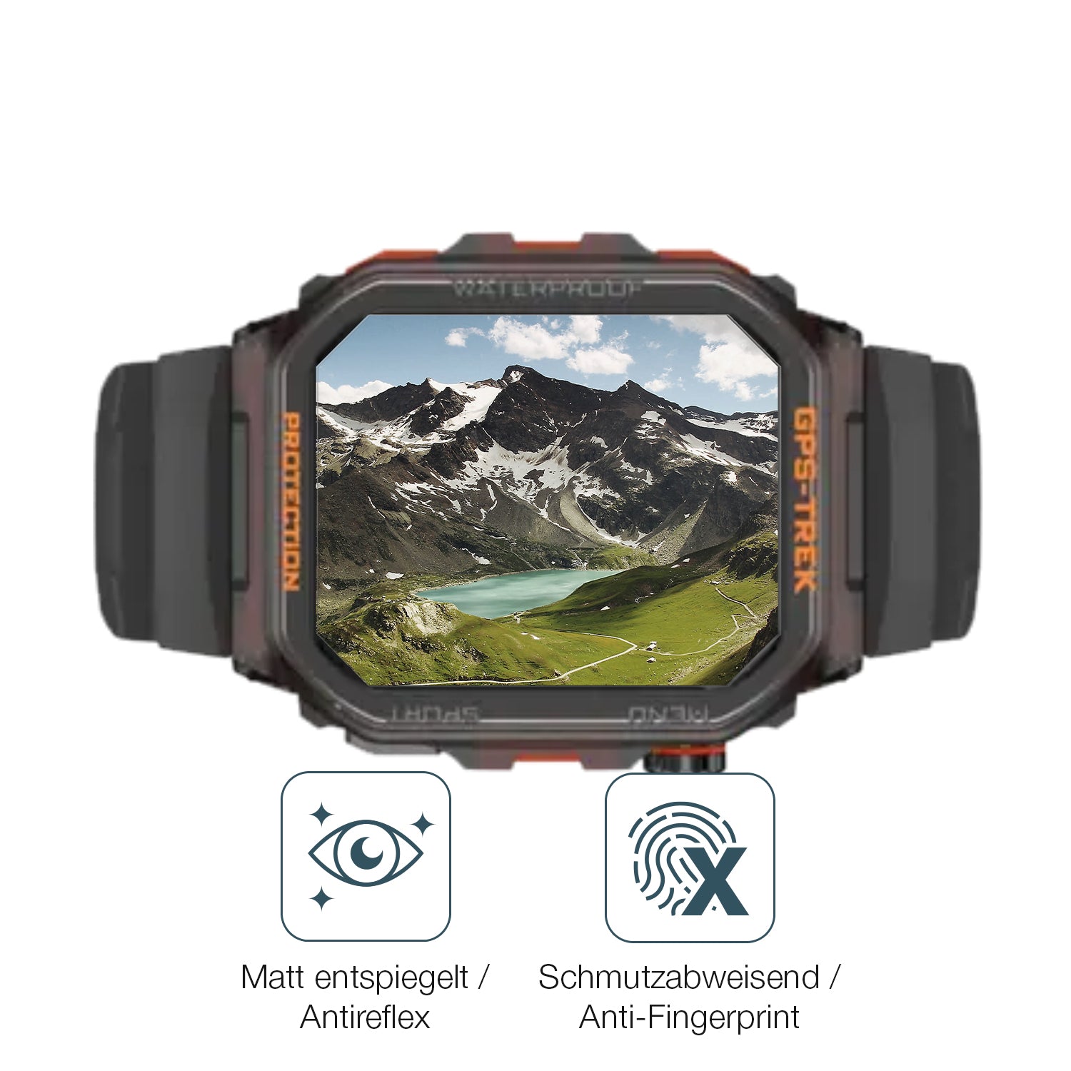Schutz gegen Kratzer auf dem Rogbid Tank G2 Smartwatch Glas durch Schlüssel oder Ähnliches