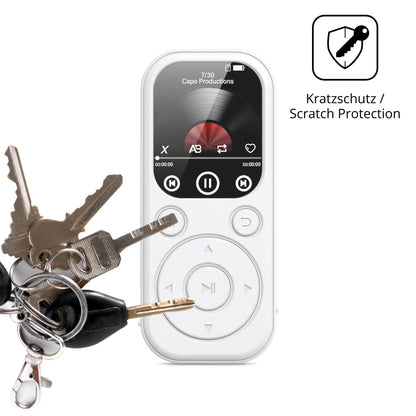 Schutz gegen Kratzer auf dem RWSRW MP301-BS MP3-Player Glas durch Schlüssel oder Ähnliches