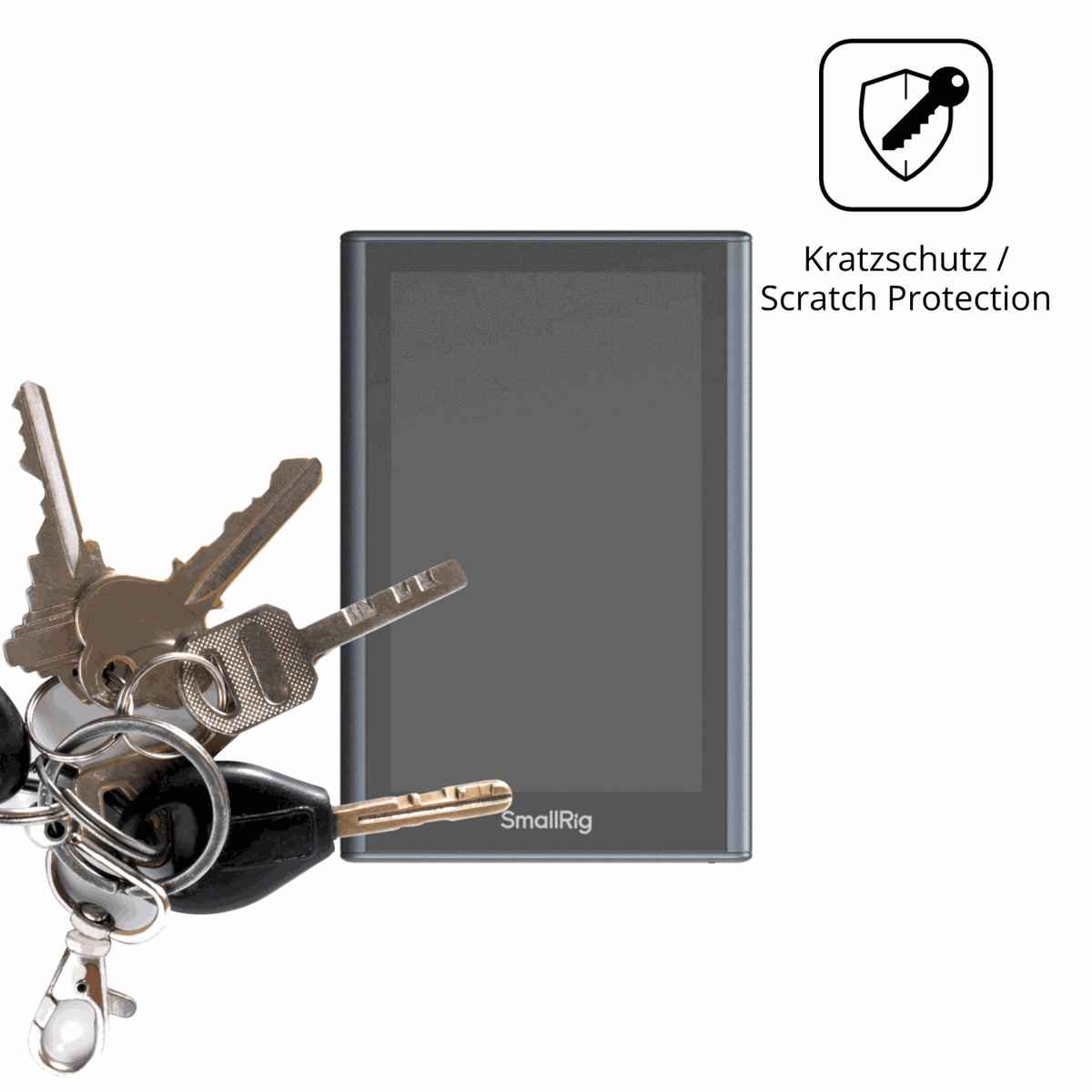 Schutz gegen Kratzer auf dem SmallRig Wireless Monitor 4850B Glas durch Schlüssel oder Ähnliches