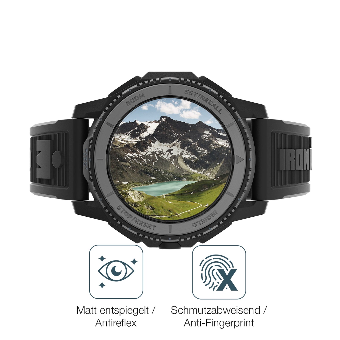9H Hartbeschichtete, flexible Folie passend zugeschnitten für Timex Ironman Adrenaline TW5M57900