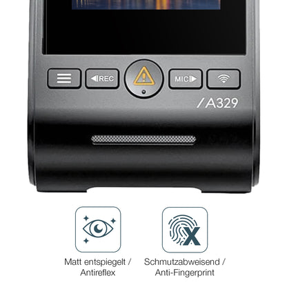 9H Hartbeschichtete, flexible Folie passend zugeschnitten für VIOFO A329 2CH Dashcam