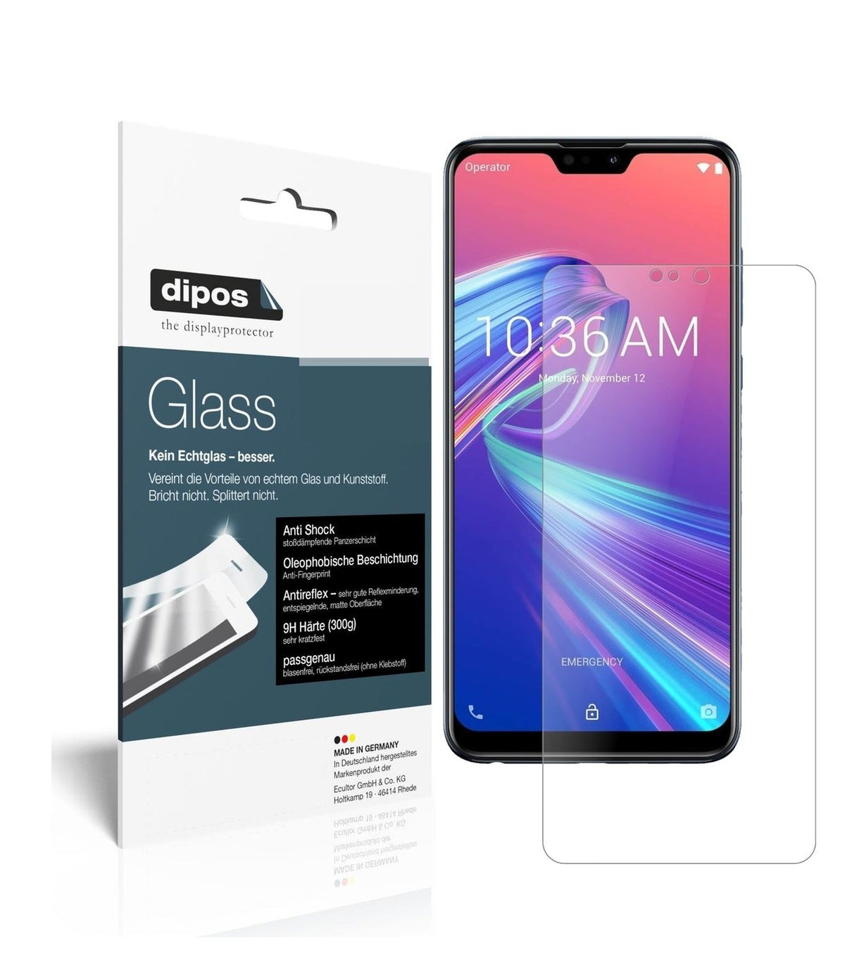1x 9H Schutzfolie matt für Asus ZenFone Max Pro (M2) Panzerfolie