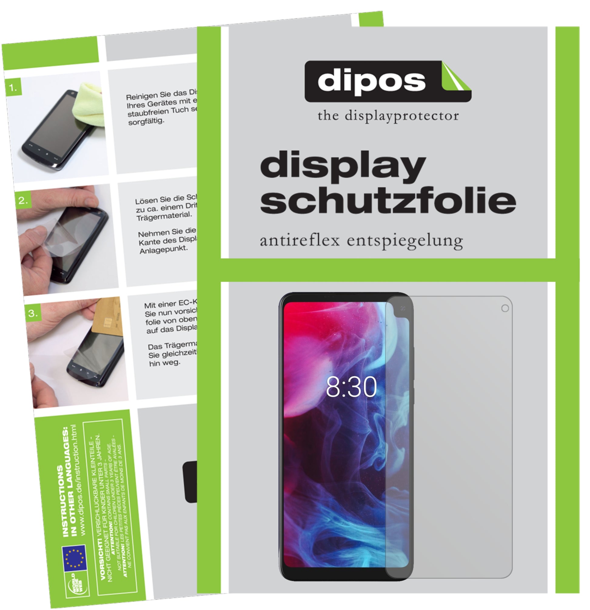 Matte Displayschutzfolie von dipos passend für Archos Oxygen 68XL, präziser Zuschnitt und blasenfrei montiert
