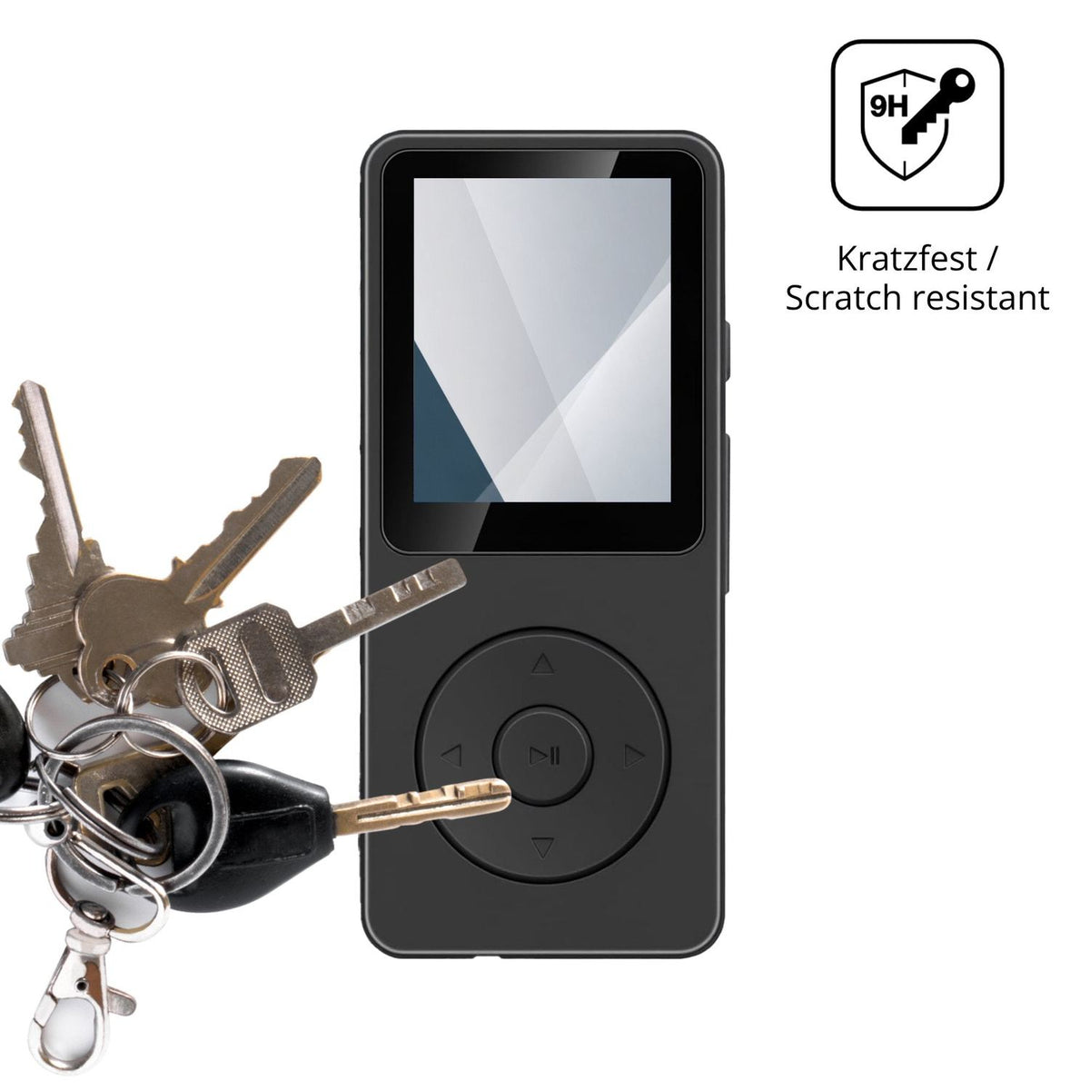 dipos Displayschutz für Aroeally MP3-01F, transparente Oberfläche, perfekte Passform auch für die Rundungen