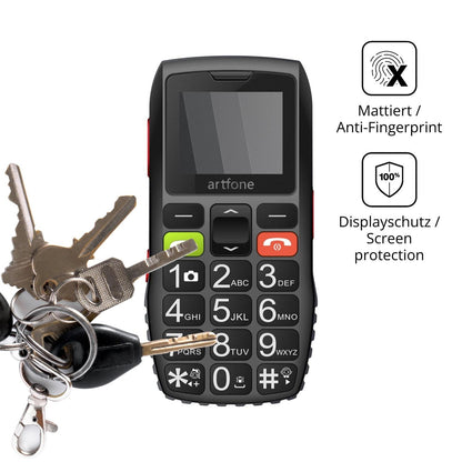 dipos Displayschutz für artfone C1, mattierte Oberfläche, Blickschutzfilter und perfekter Passform