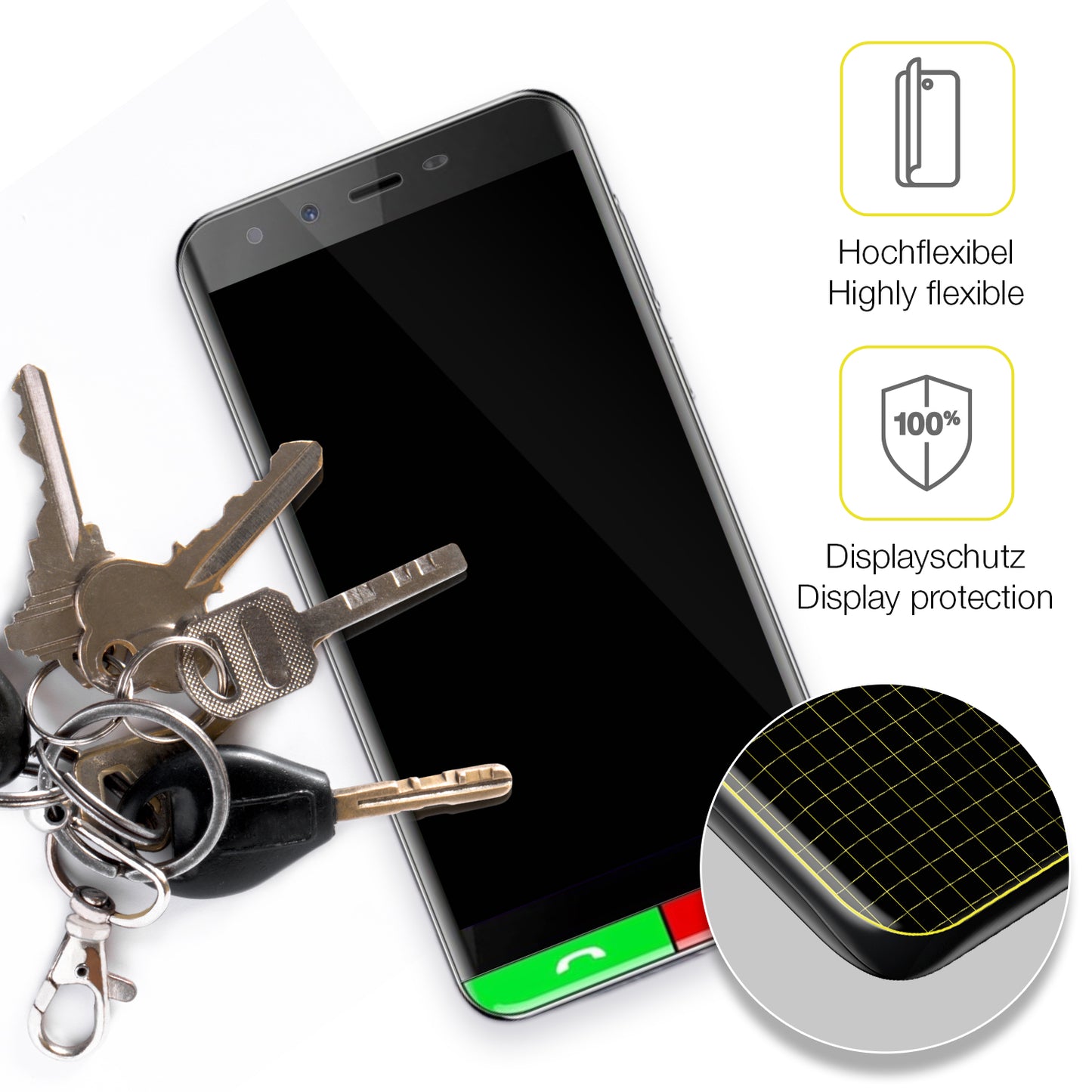 dipos Displayschutz für Artfone Smart 500, transparente Oberfläche, geringe Dicke und perfekte Passform