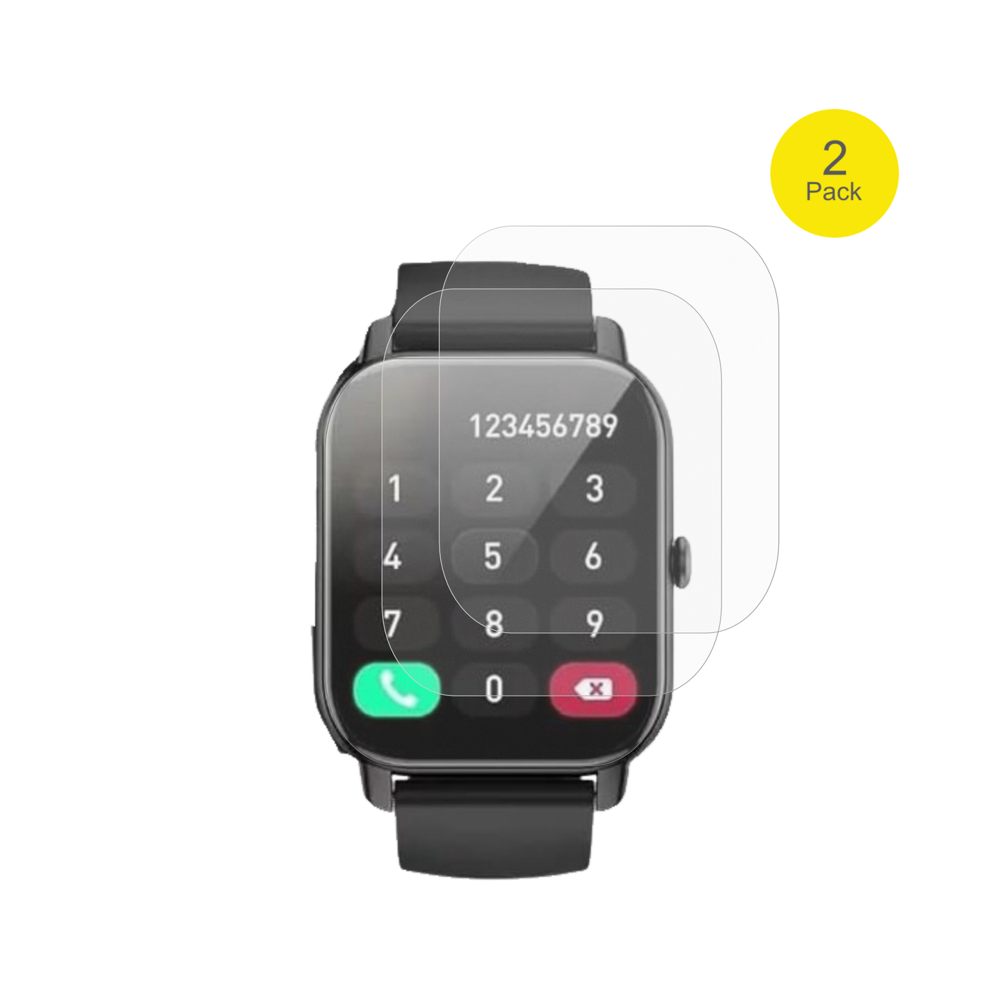 Aseeyirj1.85 Zoll Smartwatch mit aufgebrachter dipos Flex Schutzfolie, glasklare Darstellung ohne Einschränkungen