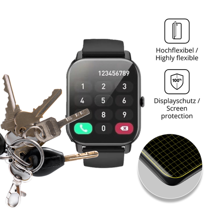 dipos Displayschutz für Aseeyirj 1.85 Zoll Smartwatch, transparente Oberfläche, perfekte Passform auch für die Rundungen