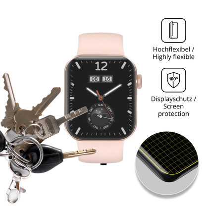 dipos Displayschutz für ASEEYIRJ Smartwatch 1.85 Zoll, transparente Oberfläche, perfekte Passform auch für die Rundungen