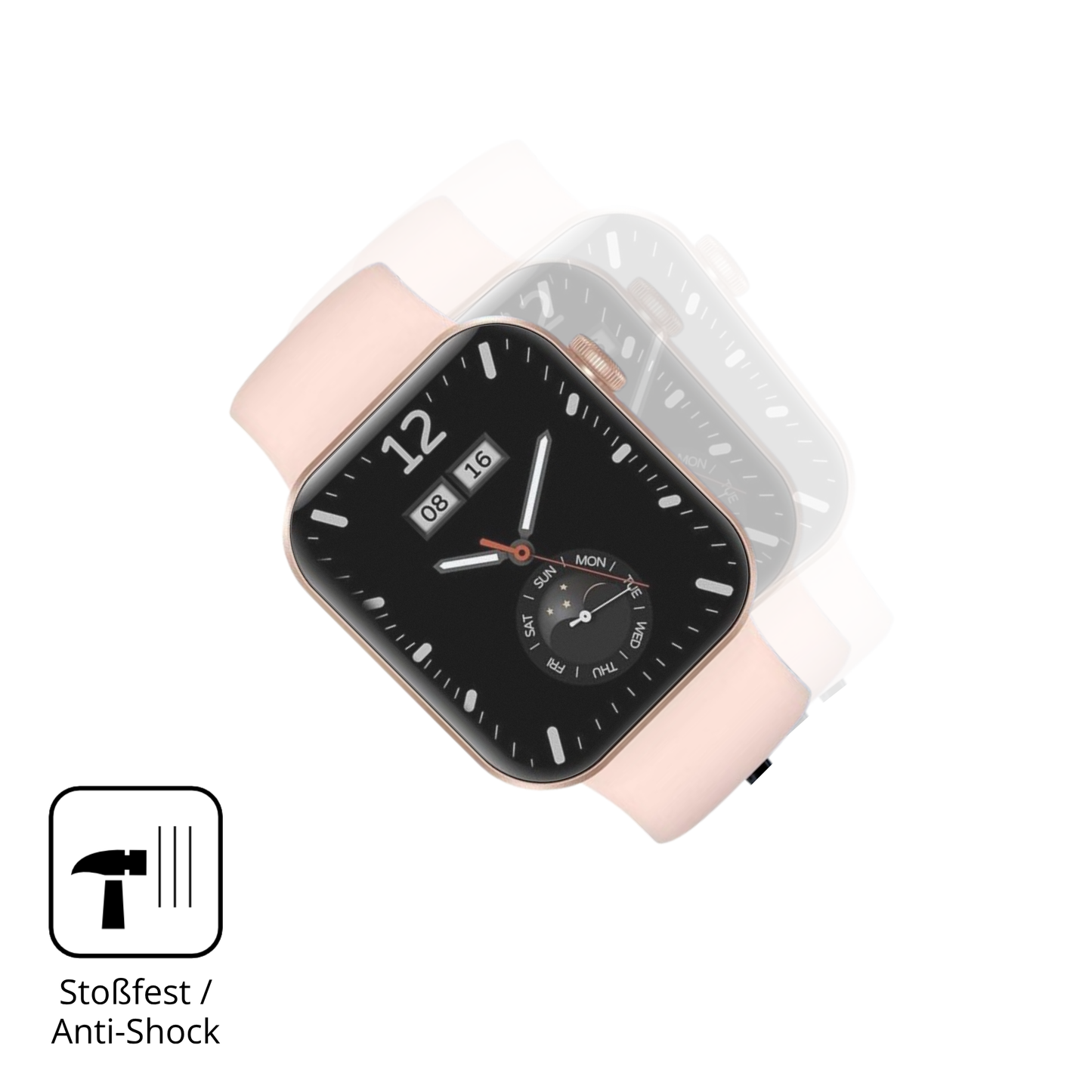 Schutz gegen Kratzer auf dem ASEEYIRJ Smartwatch 1.85 Zoll Glas durch Schlüssel, Stöße gegen die Tischkante oder Stürze