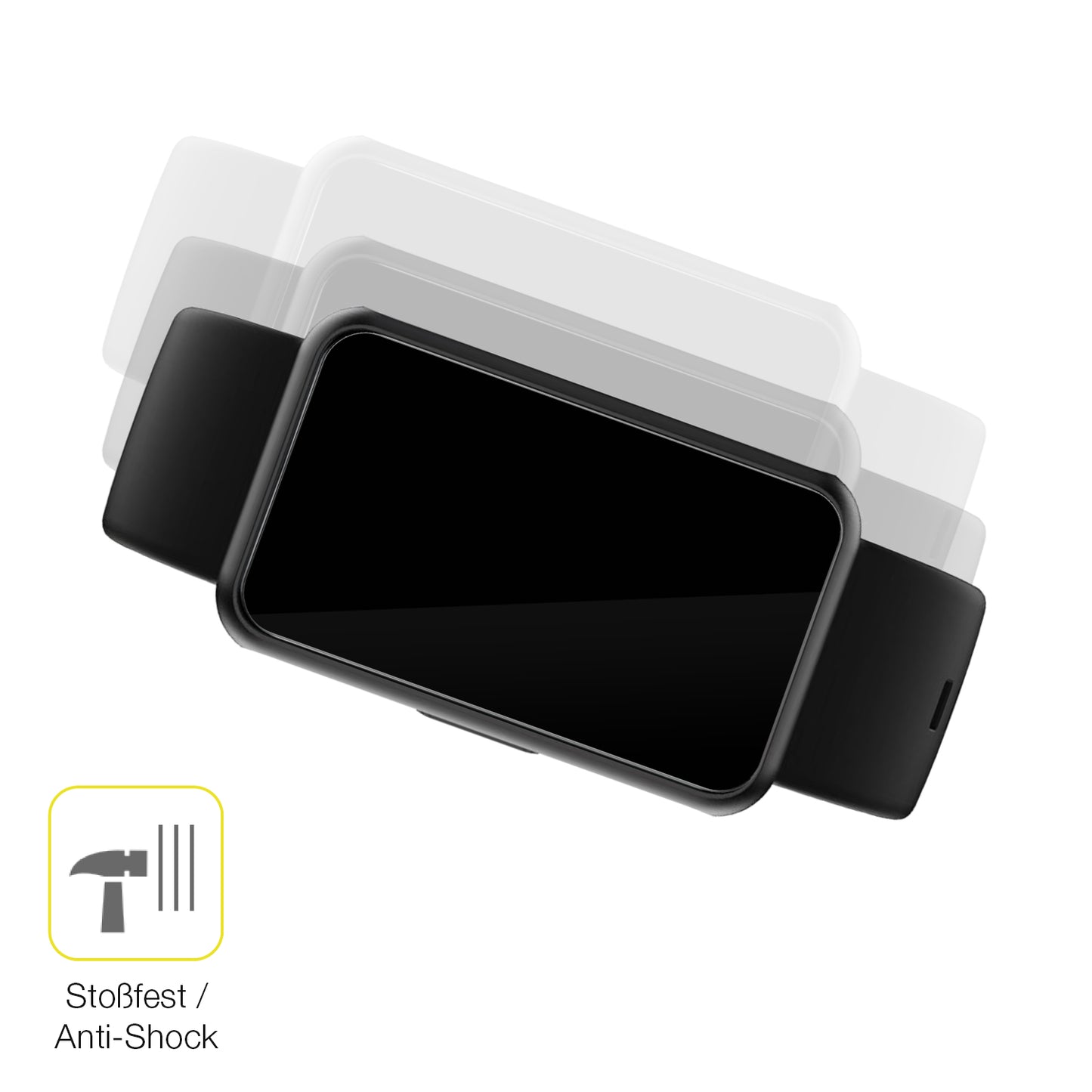 dipos Displayschutz für Asmoda Fitnesstracker 1,47 Zoll, transparente Oberfläche, geringe Dicke und perfekte Passform