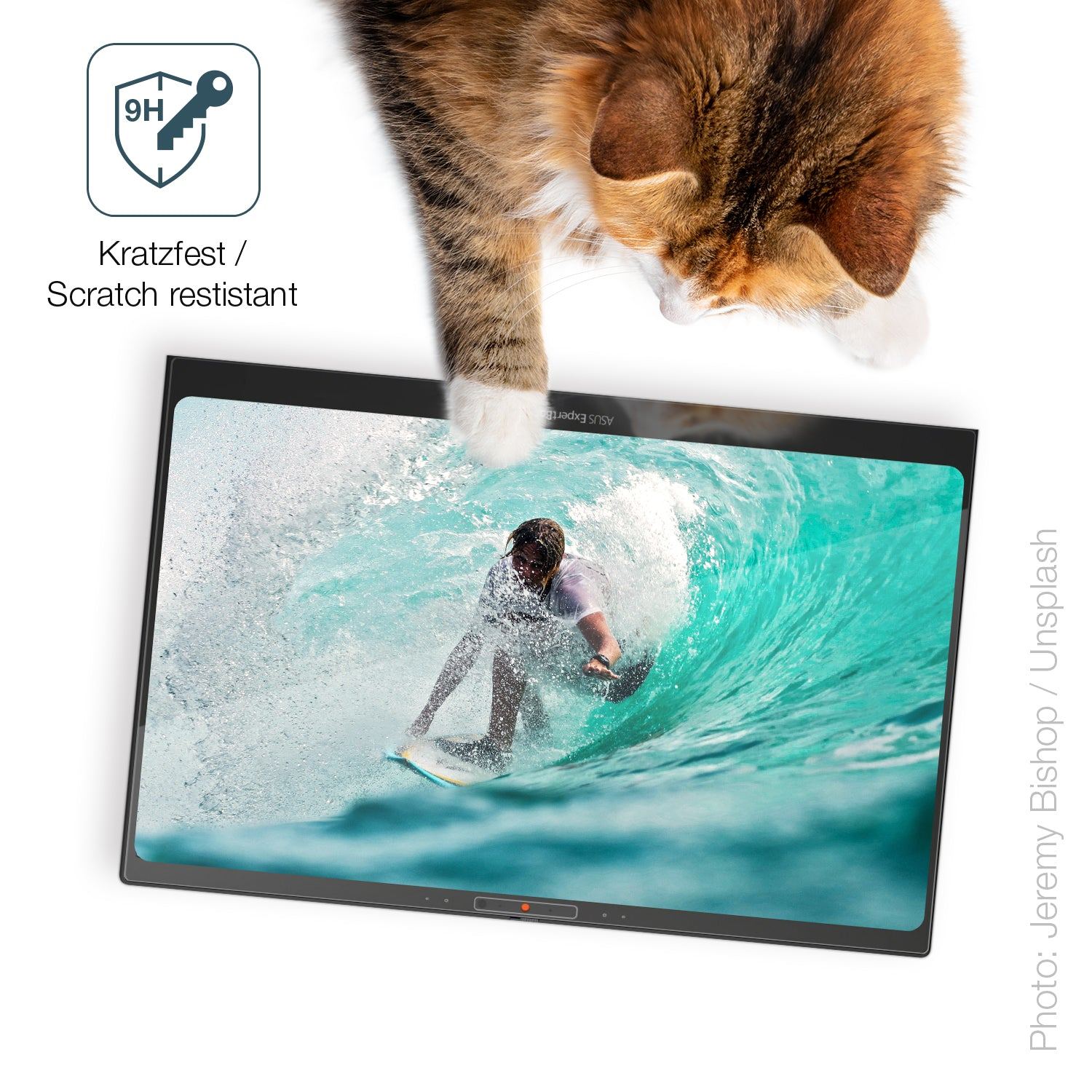 dipos Displayschutz für Asus Expertbook B5 Flip 14 B5402CEA, transparente Oberfläche, perfekte Passform auch für die Rundungen