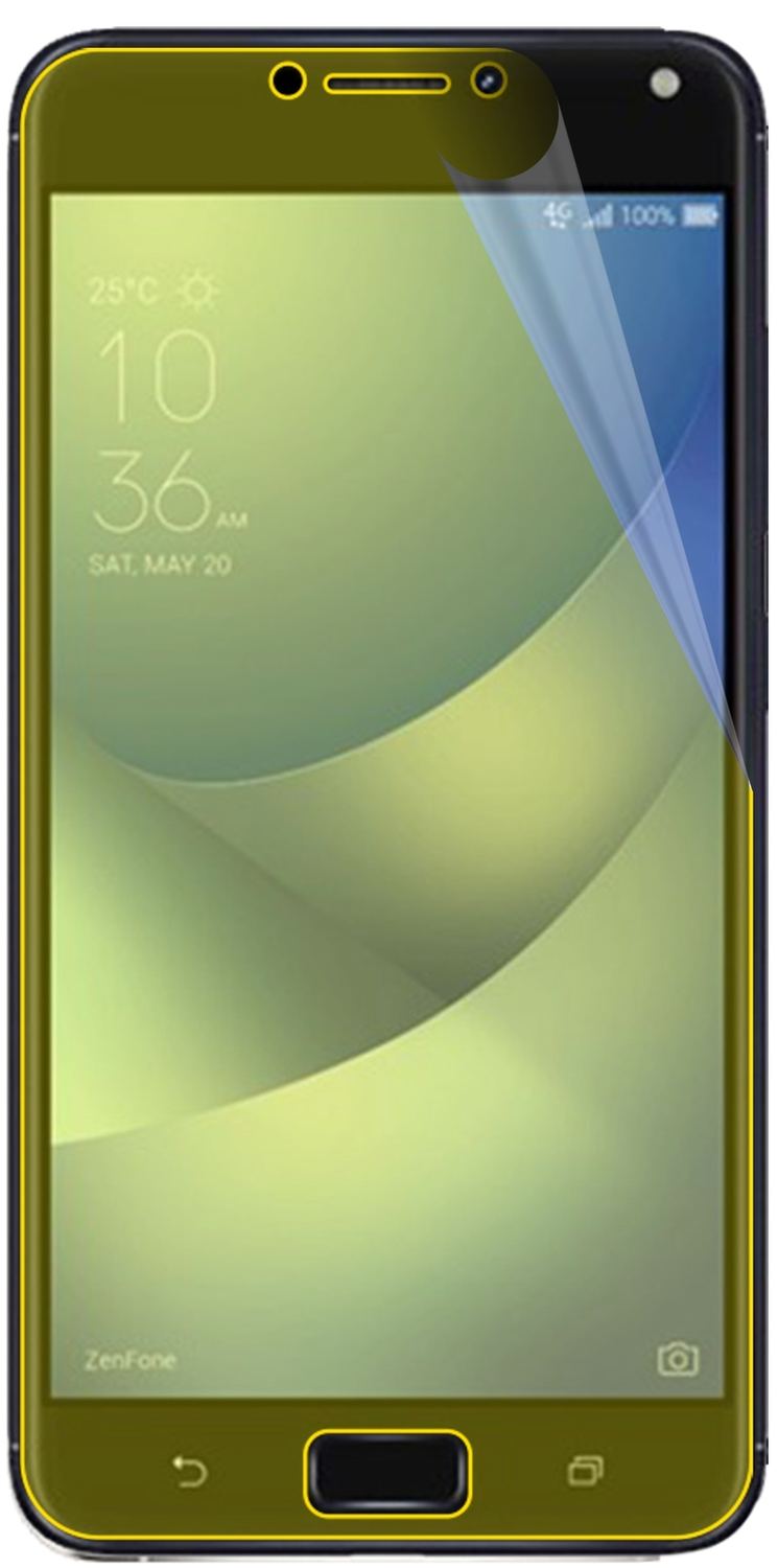 AsusZenfone 4 Max 5,2 Zoll ZC520KL mit aufgebrachter dipos Displayschutzfolie, glasklare Darstellung ohne Einschränkungen