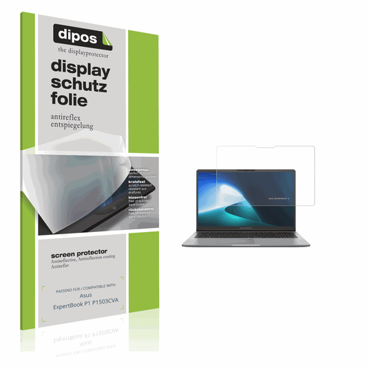 Matte Displayschutzfolie von dipos passend für Asus ExpertBook P1 P1503CVA, präziser Zuschnitt und blasenfrei montiert