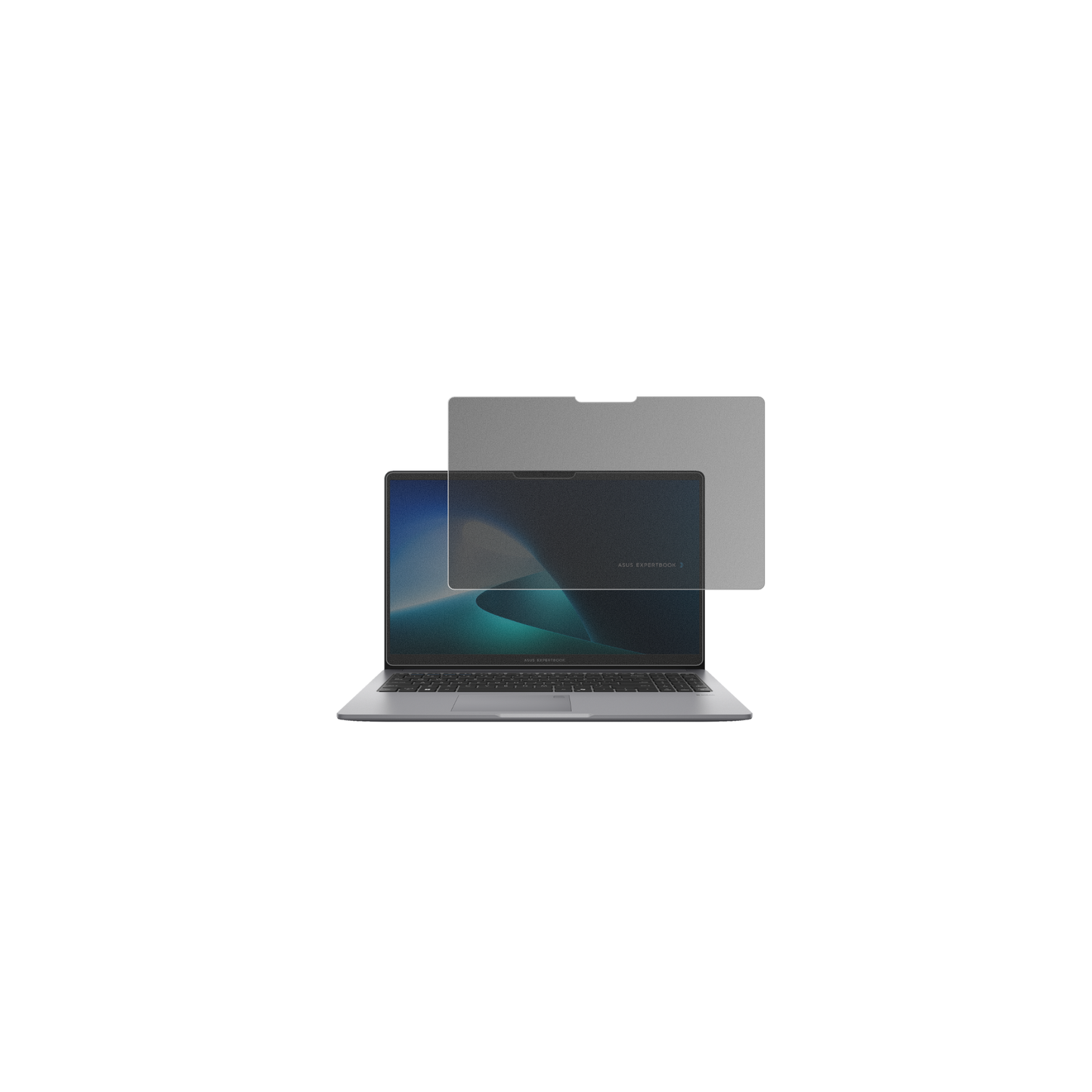AsusExpertBook P1 P1503CVA mit aufgebrachtem dipos Displayschutz, der seitliche Einblicke blockiert