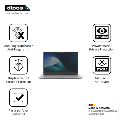 Privatsphäre-Schutz durch Sichtschutz-Folie passend zugeschnitten für Asus ExpertBook P1 P1503CVA