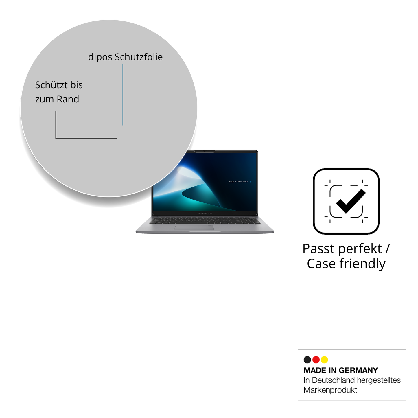 Besonders flexibler Displayschutz mit Anti-Shock-Schicht im Materialmix