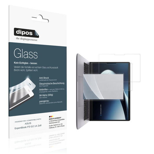 Matte Displayschutzfolie von dipos passend für ASUS ExpertBook P3 G2 14 Zoll, 9H kratzfest und blasenfrei montiert