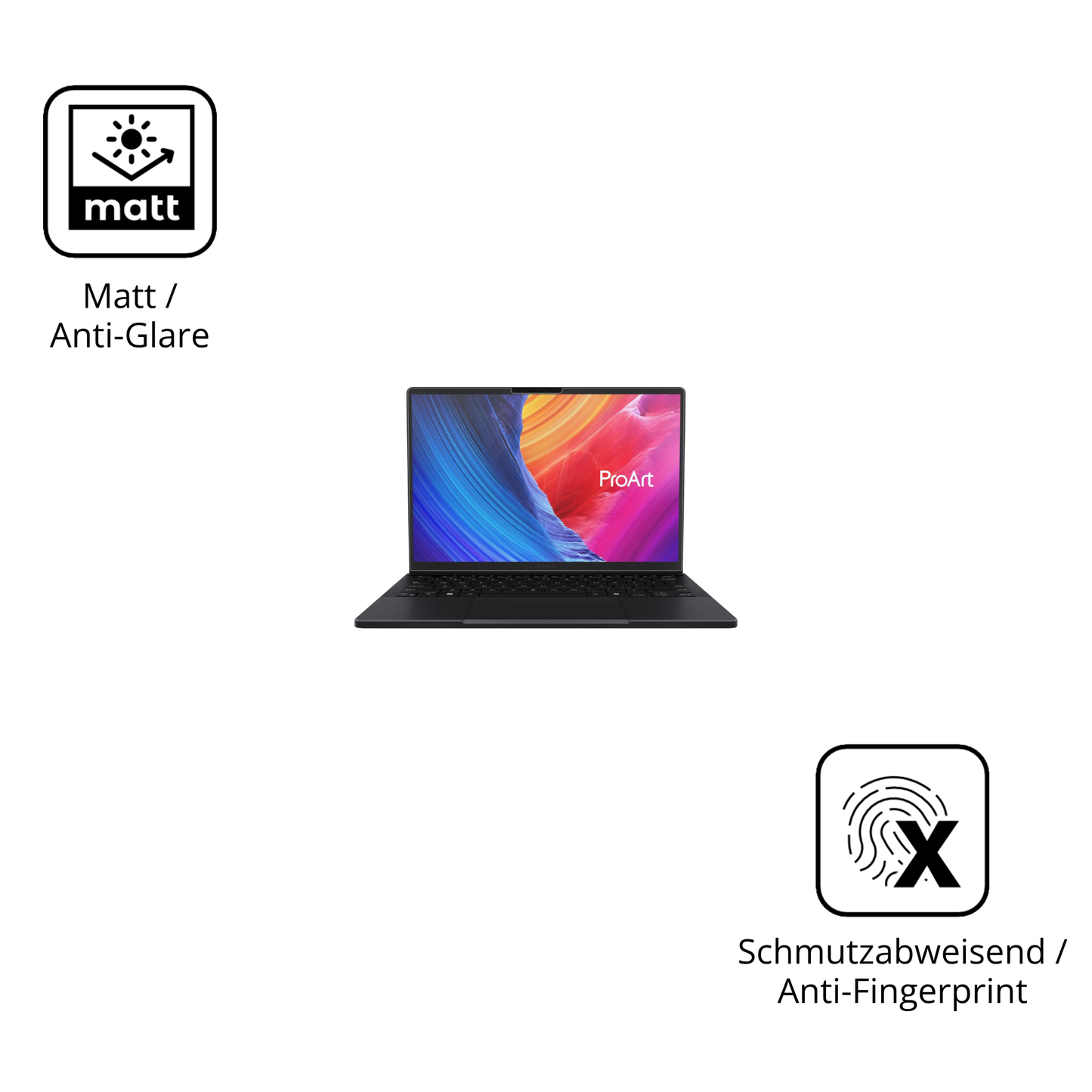 Dünne und entspiegelnde Folie passend zugeschnitten für ASUS ProArt P16 H7606WM