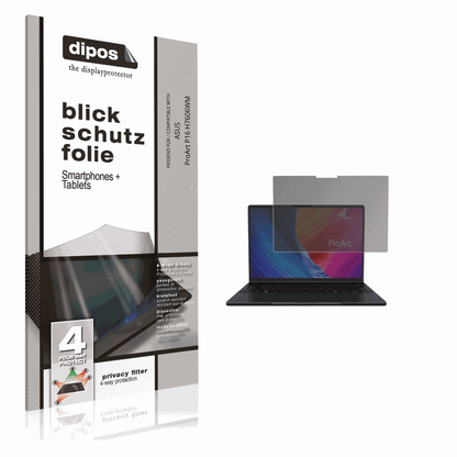 Blickschutzfolie von dipos passend für ASUS ProArt P16 H7606WM, präziser Zuschnitt und blasenfrei montiert