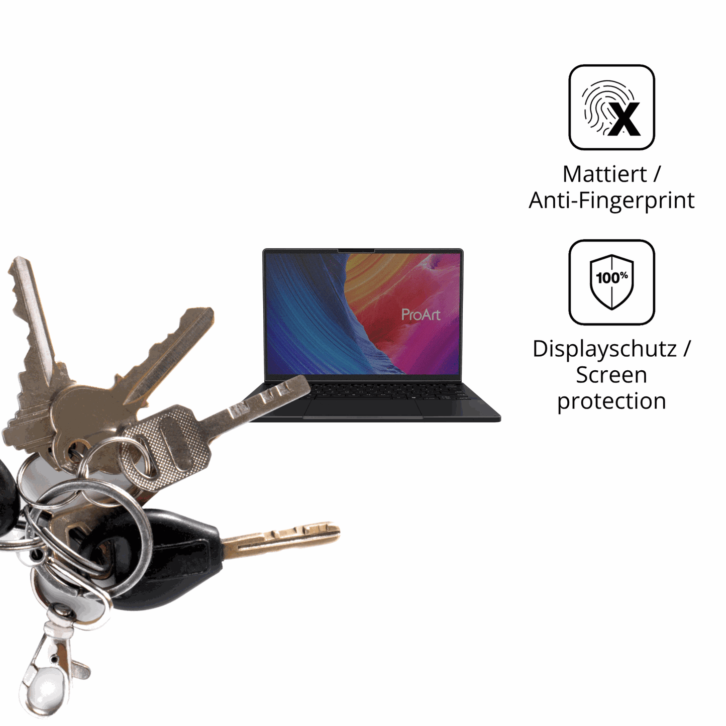 dipos Displayschutz für ASUS ProArt P16 H7606WM, mattierte Oberfläche, Blickschutzfilter und perfekter Passform