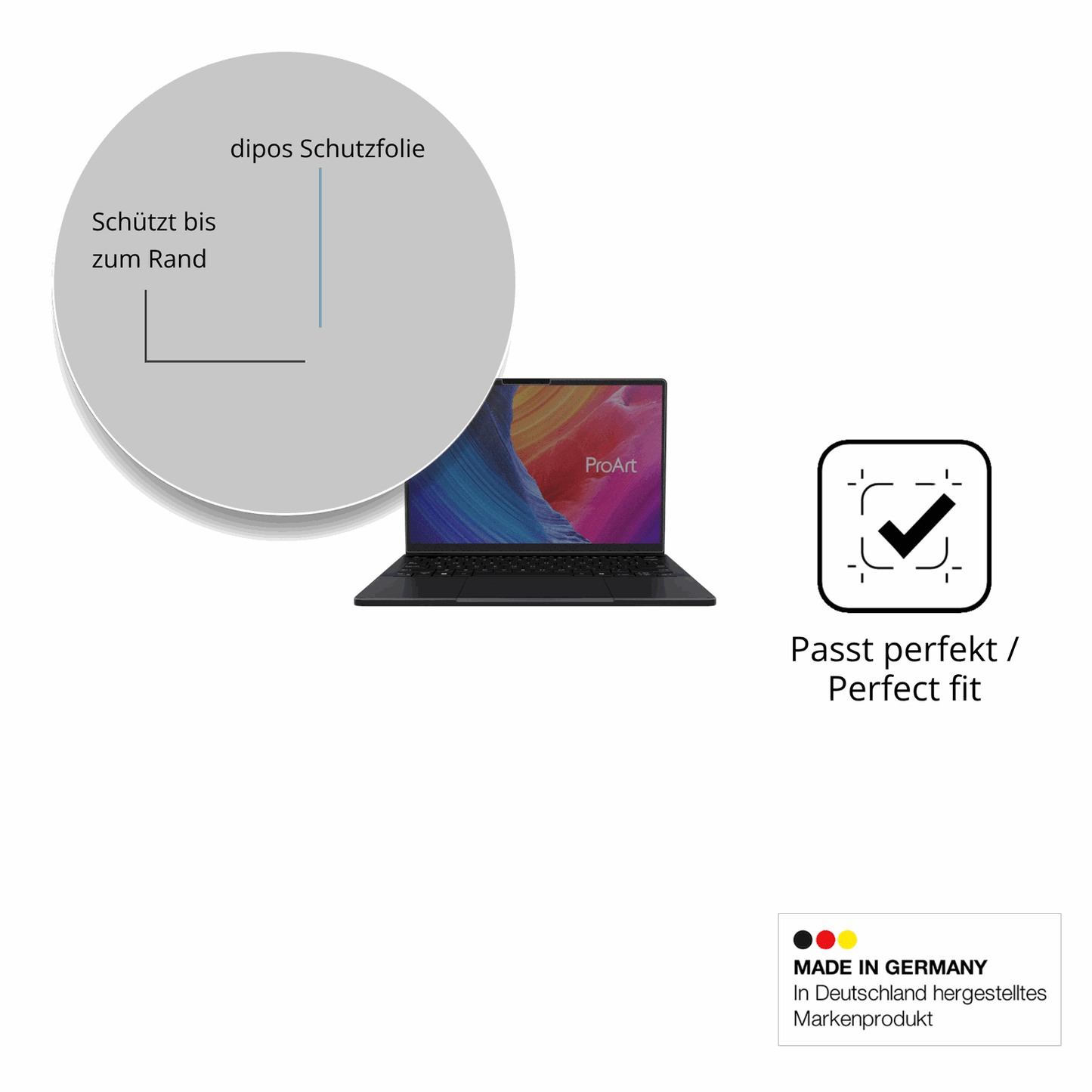 Schutz gegen Kratzer auf dem ASUS ProArt P16 H7606WM Glas durch Schlüssel oder Ähnliches