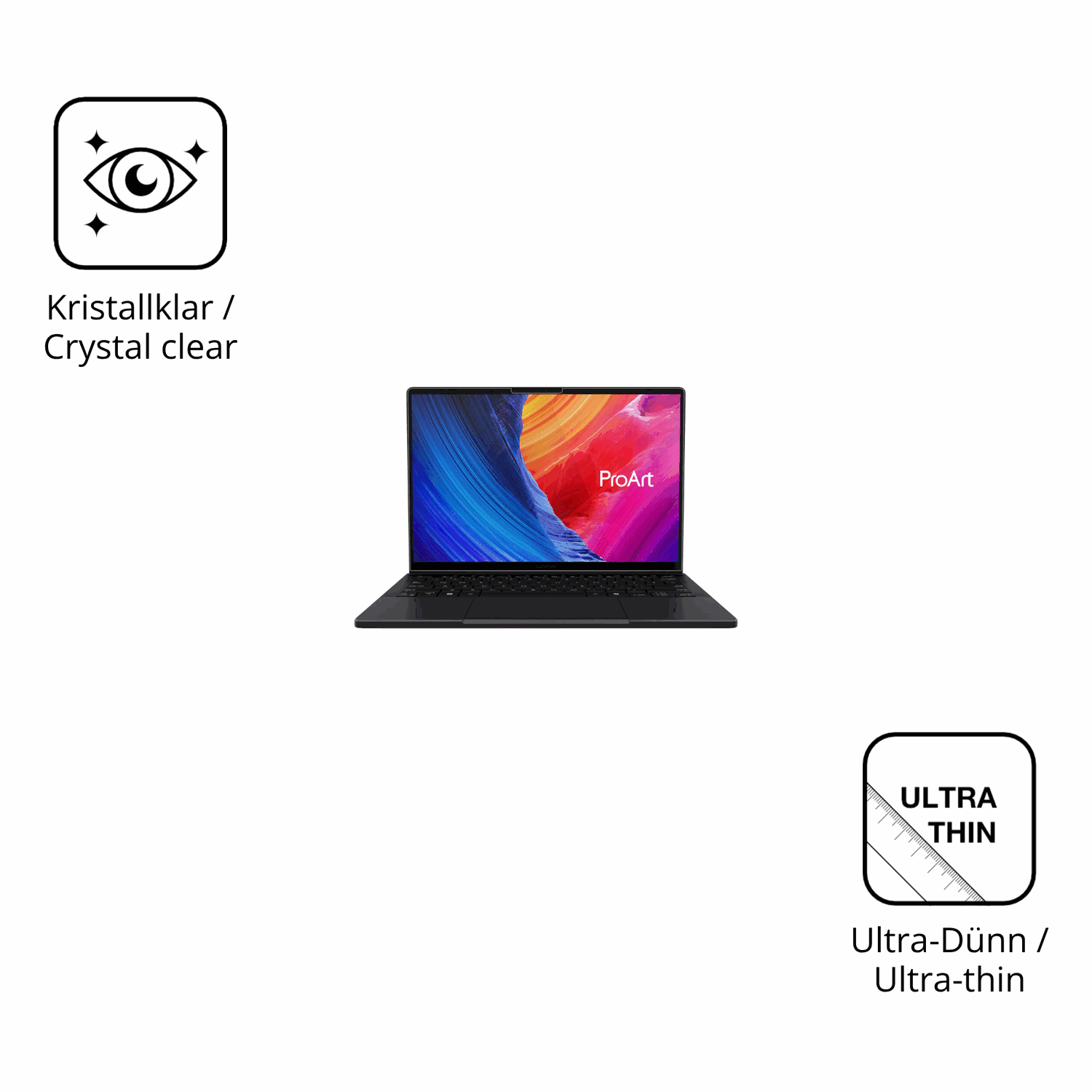 Dünne und klare Folie passend zugeschnitten für ASUS ProArt P16 H7606WM