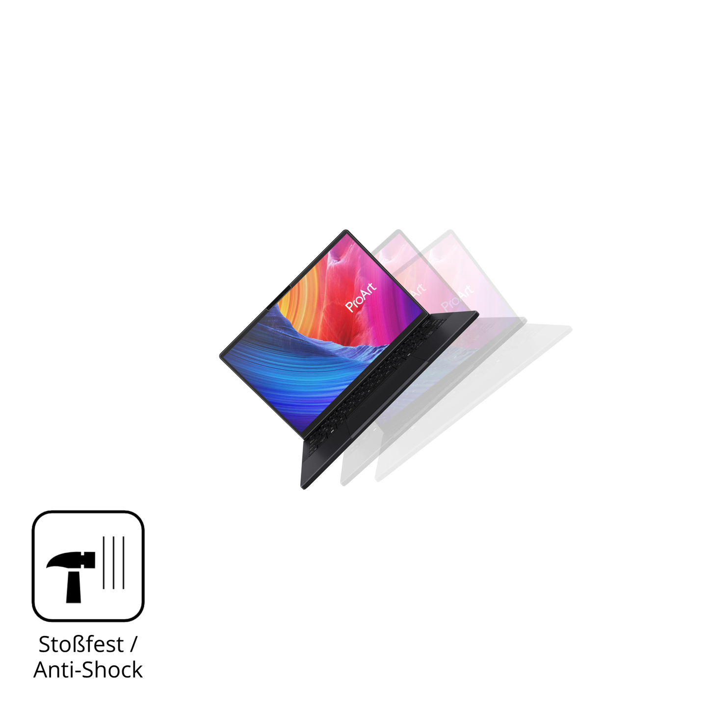 Schutz gegen Kratzer auf dem ASUS ProArt P16 H7606WM Glas durch Schlüssel, Stöße gegen die Tischkante oder Stürze