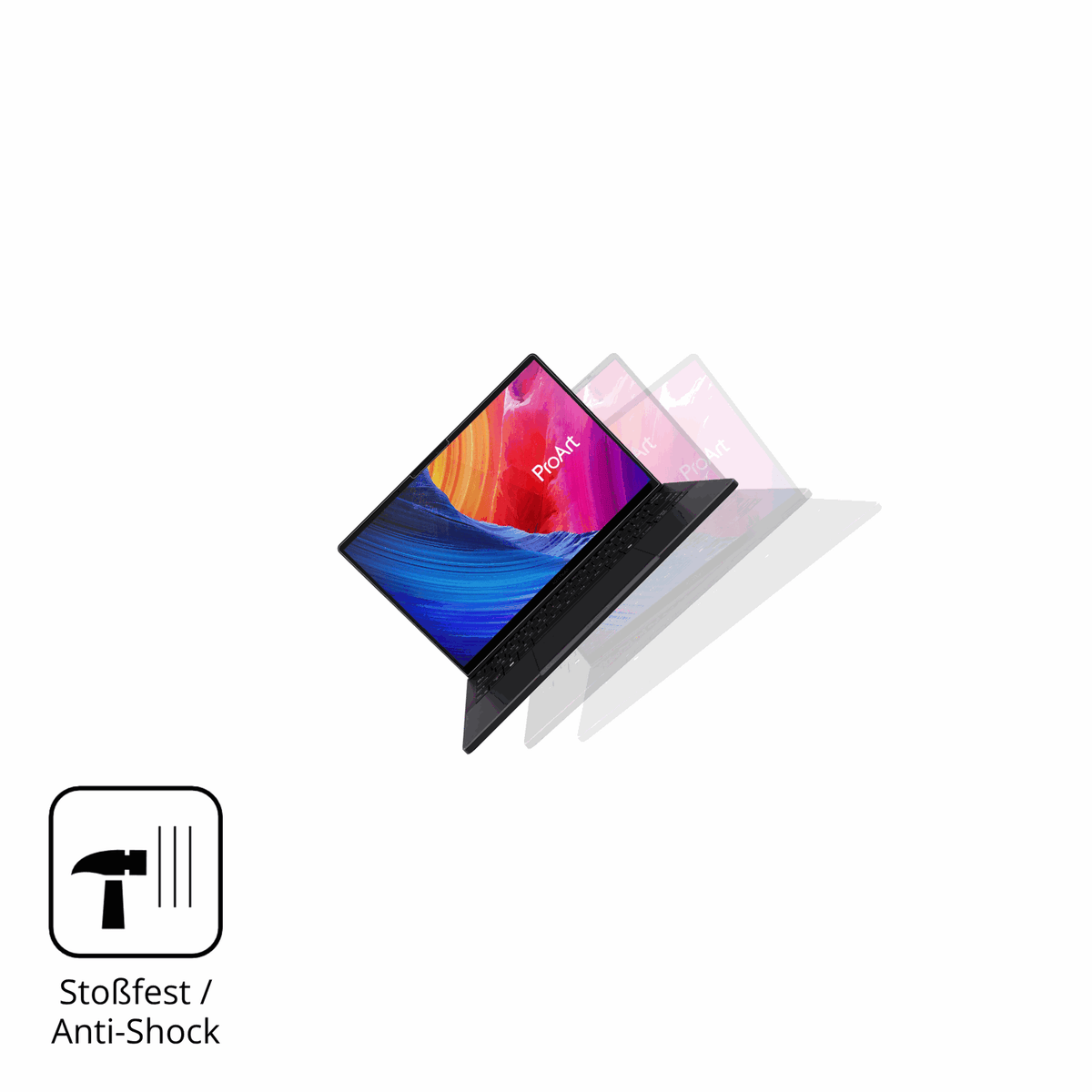 Schutz gegen Kratzer auf dem ASUS ProArt P16 H7606WM Glas durch Schlüssel, Stöße gegen die Tischkante oder Stürze