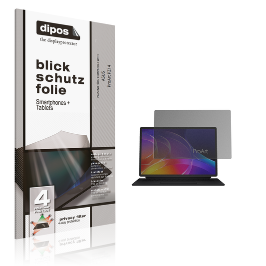 Blickschutzfolie von dipos passend für ASUS ProArt PZ14, präziser Zuschnitt und blasenfrei montiert