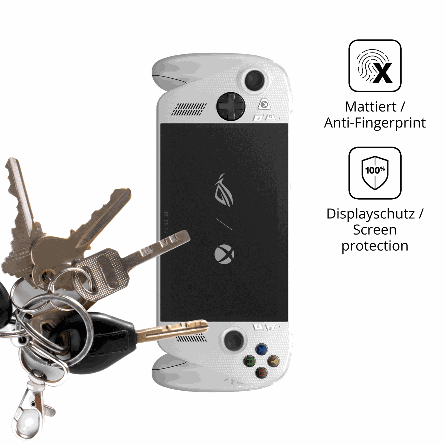 dipos Displayschutz für Asus ROG Ally, mattierte Oberfläche, Blickschutzfilter und perfekter Passform
