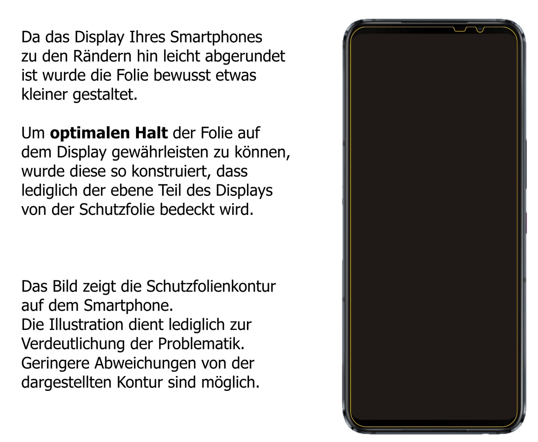 Schutzfolie mit optimaler Passform, zur Verwendung mit Hüllen geeignet