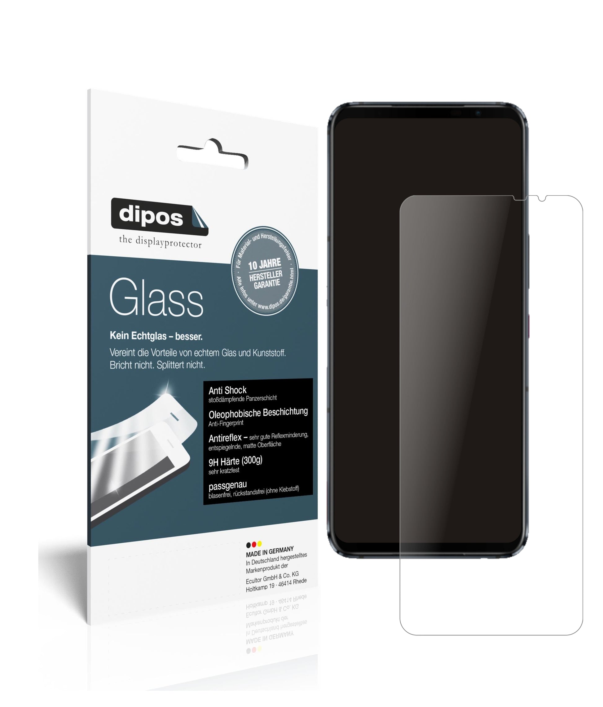 Mattes Panzerglas: Schutz vor Brüchen, Fingerabdrücken und Bildschirmblendung für Asus-ROG Phone 5s