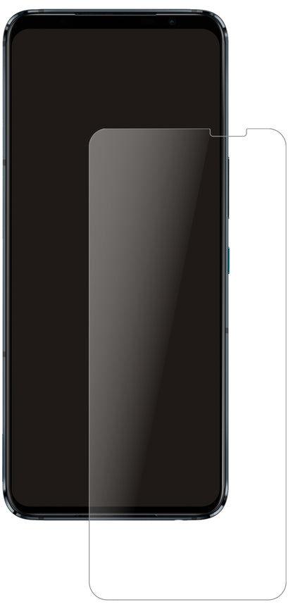 AsusROG Phone 5 Pro mit aufgebrachter dipos Panzerfolie, die lästige Fingerabdrücke minimiert