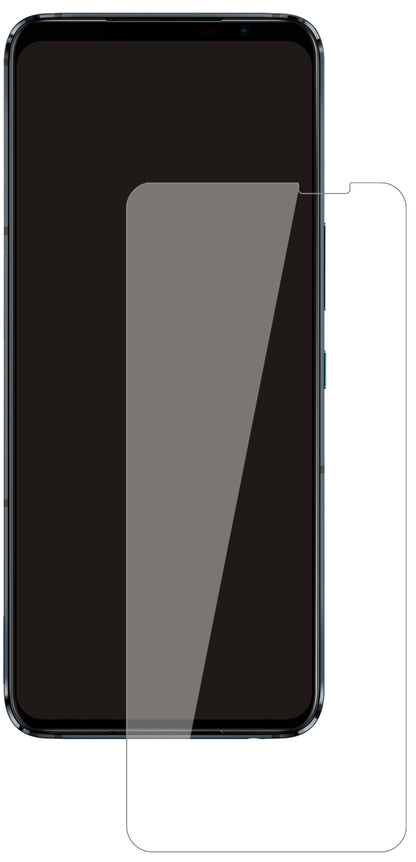 AsusROG Phone 5 Pro mit aufgebrachter dipos Flex Schutzfolie, glasklare Darstellung ohne Einschränkungen