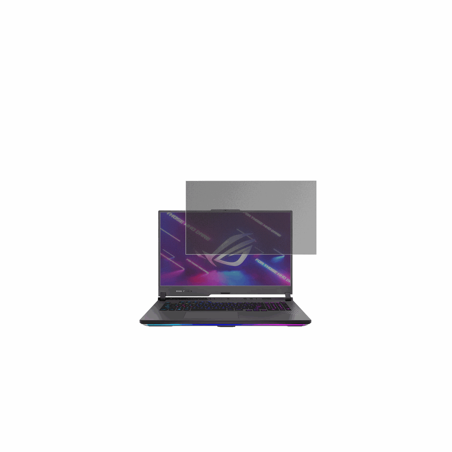 ASUSROG Strix G17 17.3 Zoll mit aufgebrachtem dipos Displayschutz, der seitliche Einblicke blockiert
