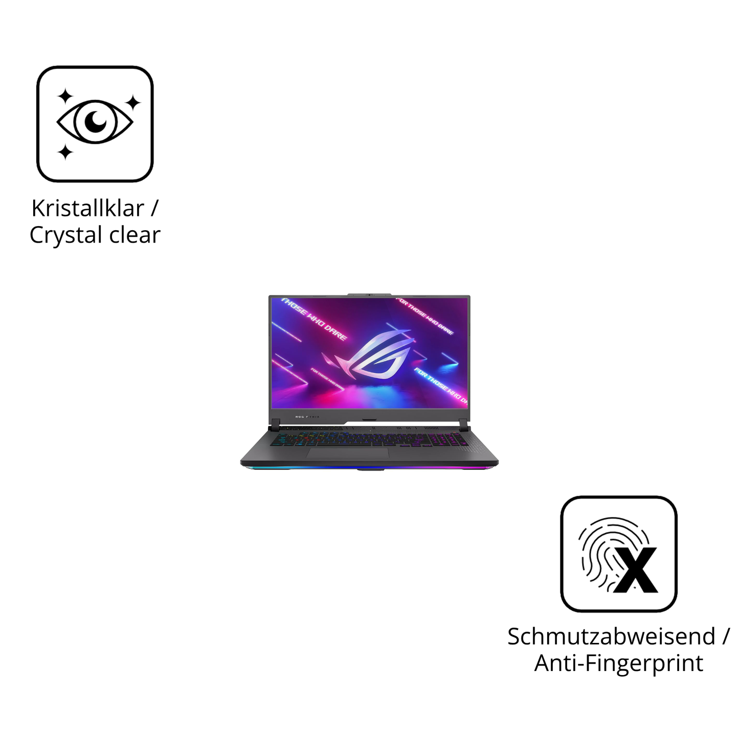 Flexible TPU-Folie passend zugeschnitten für ASUS ROG Strix G17 17.3 Zoll, vollständige Abdeckung