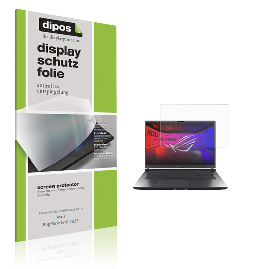 Matte Displayschutzfolie von dipos passend für Asus Rog Strix G18 2025, präziser Zuschnitt und blasenfrei montiert