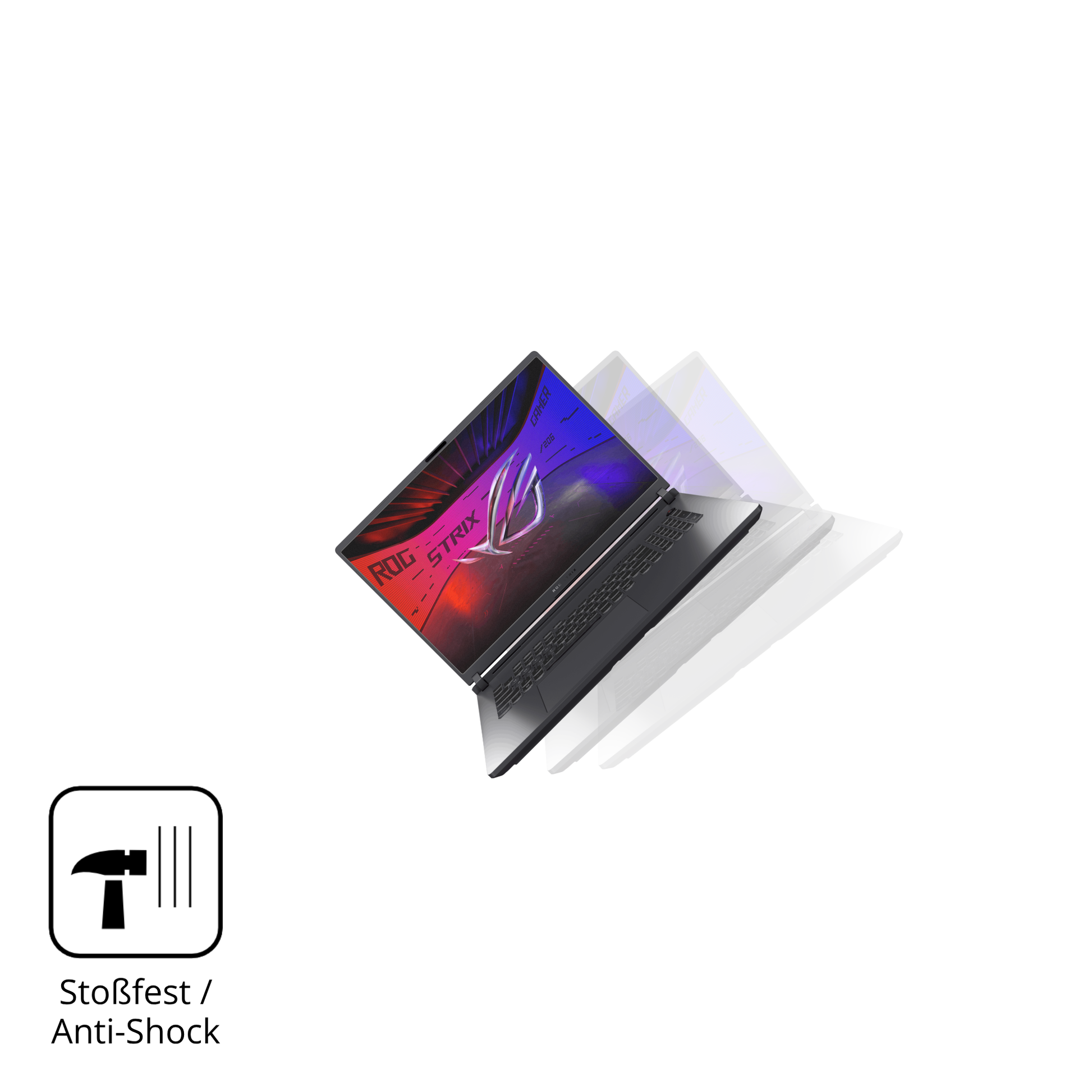 Schutz gegen Kratzer auf dem Asus Rog Strix G18 2025 Glas durch Schlüssel, Stöße gegen die Tischkante oder Stürze