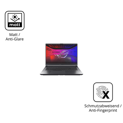 9H Hartbeschichtete, flexible Folie passend zugeschnitten für Asus Rog Strix G18 2025