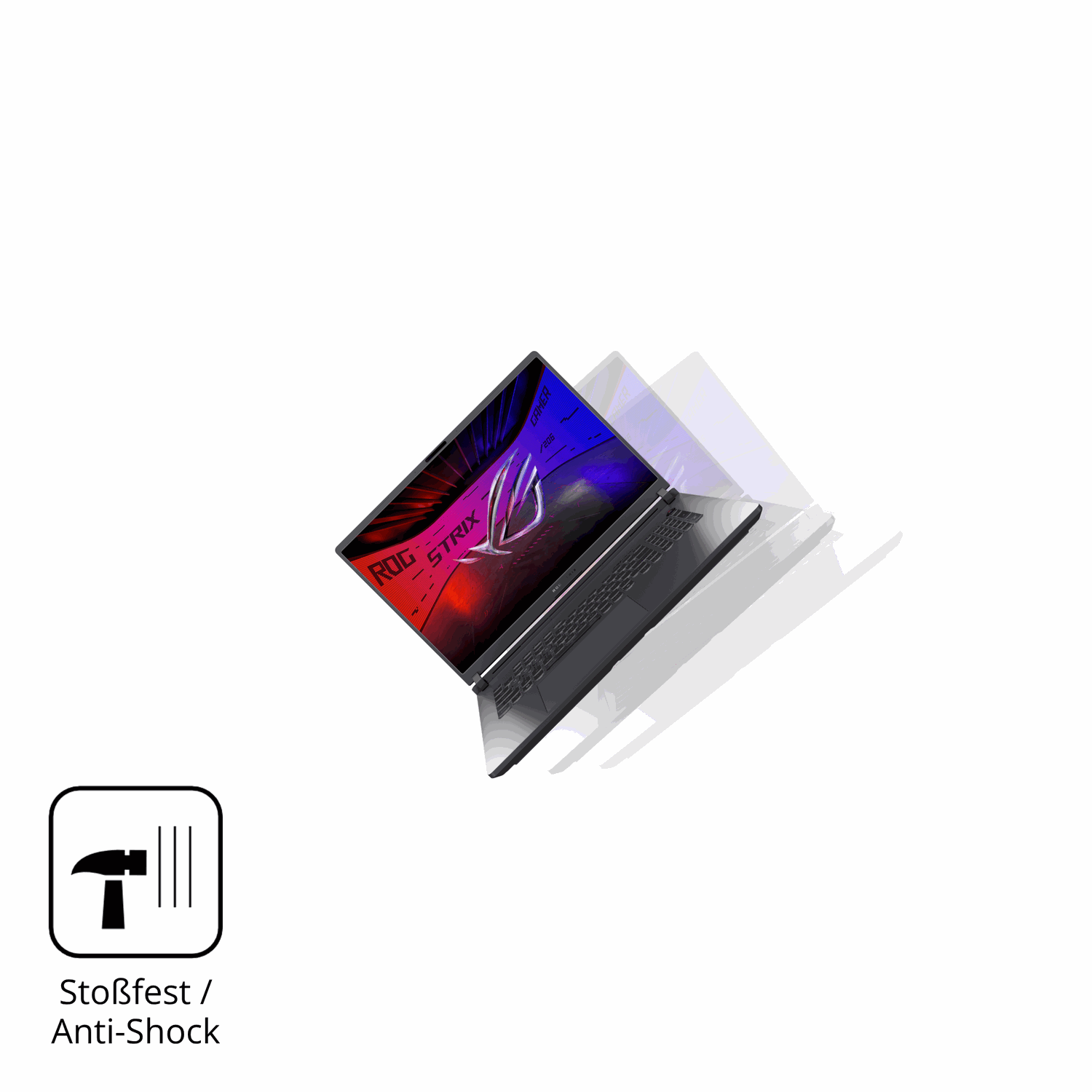 Schutz gegen Kratzer auf dem Asus Rog Strix G18 2025 Glas durch Schlüssel, Stöße gegen die Tischkante oder Stürze