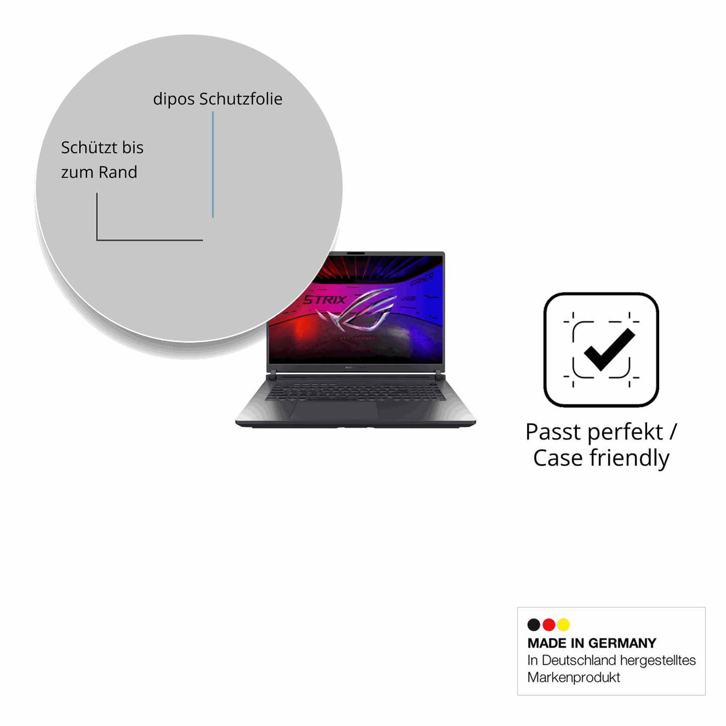 Besonders flexibler Displayschutz mit Anti-Shock-Schicht im Materialmix