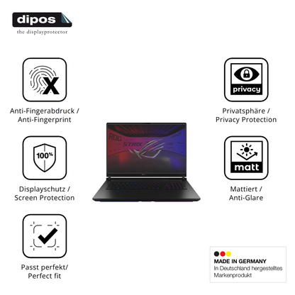 Privatsphäre-Schutz durch Sichtschutz-Folie passend zugeschnitten für Asus ROG Strix SCAR 18 2025