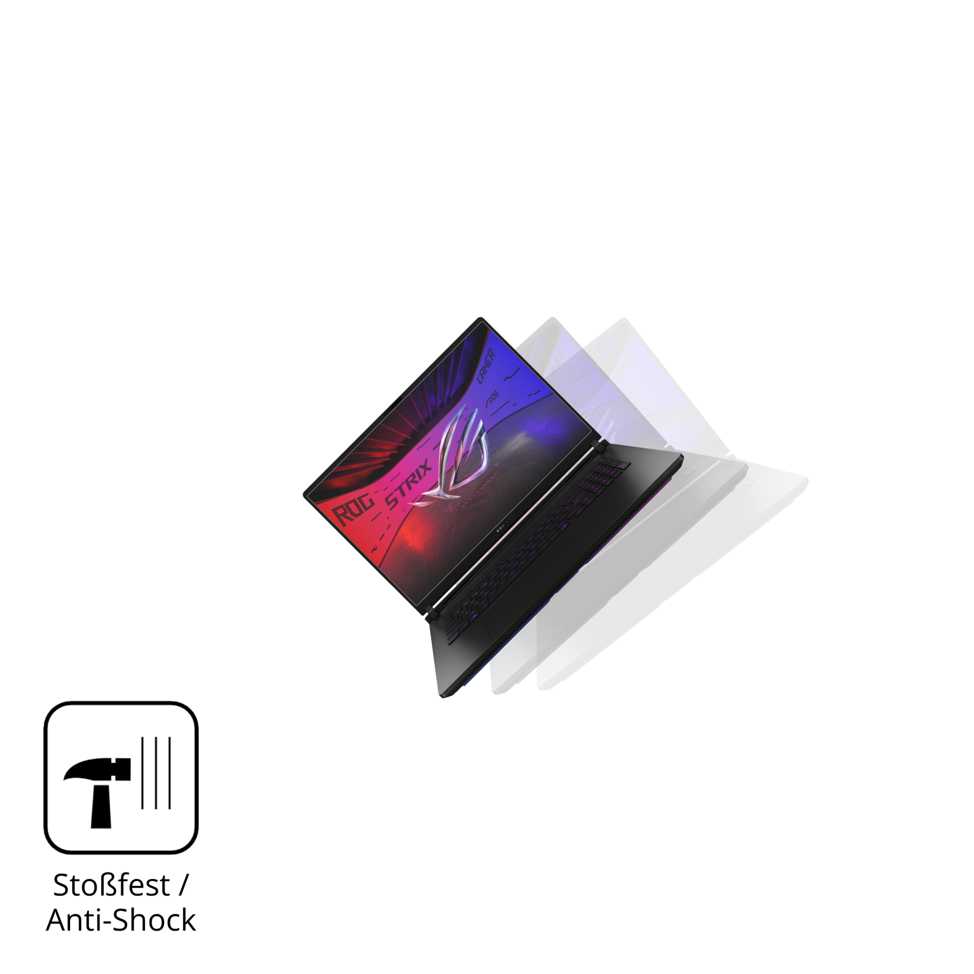 Schutz gegen Kratzer auf dem Asus ROG Strix SCAR 18 2025 Glas durch Schlüssel, Stöße gegen die Tischkante oder Stürze