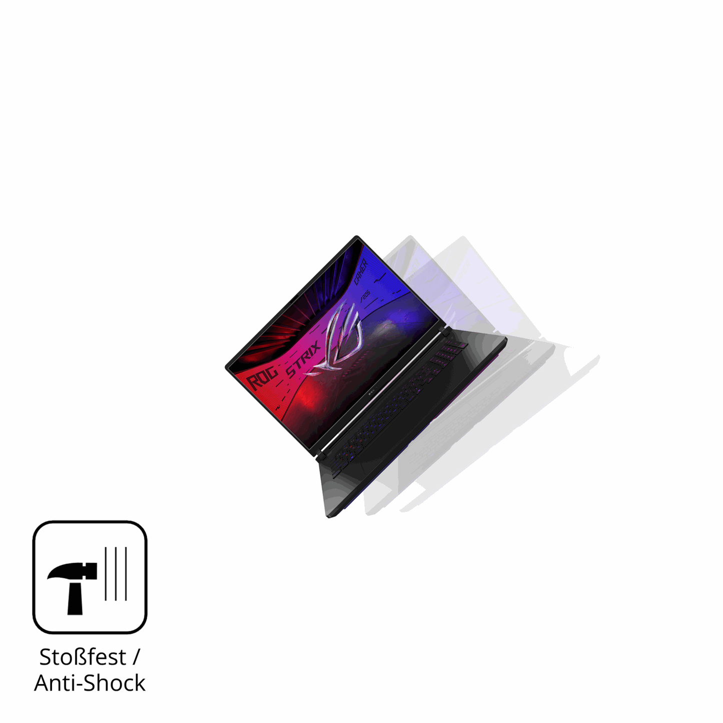 Schutz gegen Kratzer auf dem Asus ROG Strix SCAR 18 2025 Glas durch Schlüssel, Stöße gegen die Tischkante oder Stürze