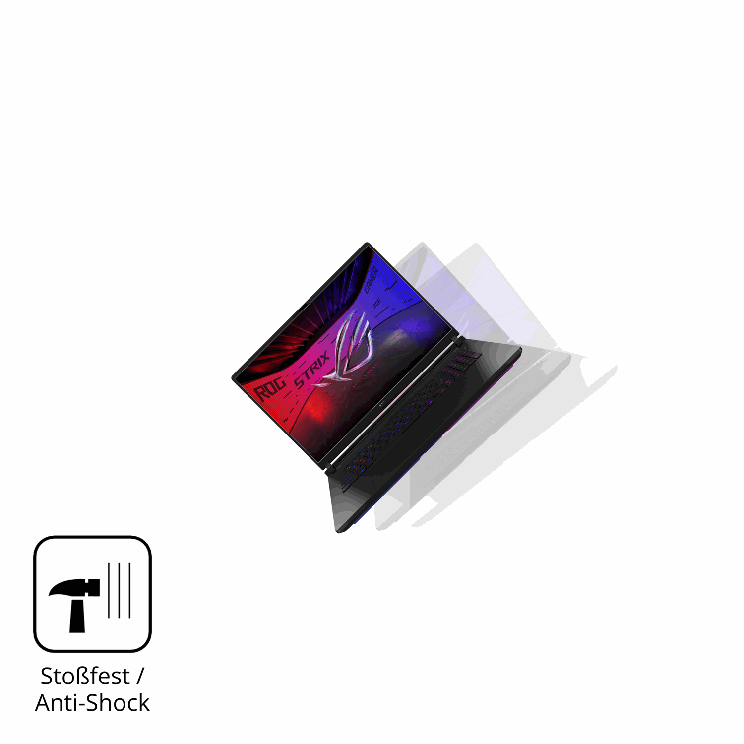 Schutz gegen Kratzer auf dem Asus ROG Strix SCAR 18 2025 Glas durch Schlüssel, Stöße gegen die Tischkante oder Stürze