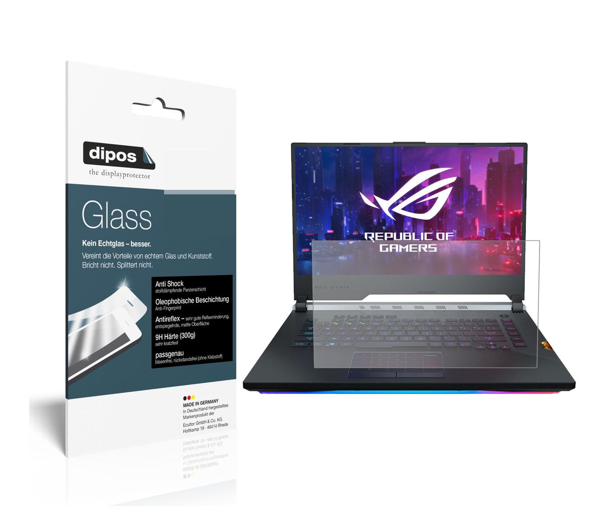 2x 9H Schutzfolie matt für Asus ROG Strix Scar III G531GW-AZ150T Panzerfolie